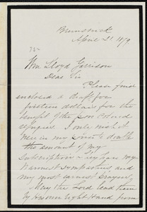 Letter from  "A Friend of the Freedmen," Brunswick, to William Lloyd Garrison, April 21, 1879