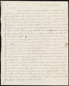 Letter from Sarah Moore Grimké, Fort Lee, [N.J.], to Anne Warren Weston, July 17th, 1838