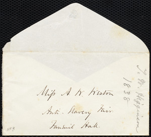 Letter from Thomas Wentworth Higginson, Brookline, [Mass.], to Anne Warren Weston, December 28, 1838