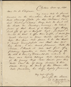 Letter from A. L. Haskell, Chelsea, [Mass.], to Maria Weston Chapman, Dec'r 19, 1840