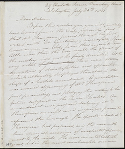 Letter from William Farmer, 29 Charlotte Terrace, Barnsbury Road, Islington, [London, England], to Maria Weston Chapman, July 24th, 1851