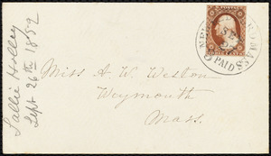 Letter from Sallie Holley, New Bedford, [Mass.], to Anne Warren Weston, Sep[t]. 26th, [18]52