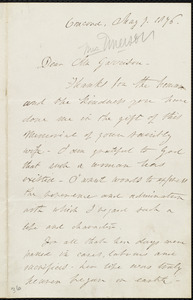 Letter from Lidian Jackson Emerson, Concord, [Mass.], to William Lloyd Garrison, May 7, 1876