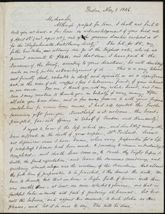 Letter from Samuel May, Boston, to John Bishop Estlin, May 1, 1846