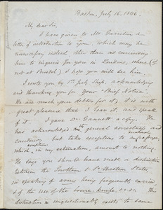 Letter from Samuel May, Boston, to John Bishop Estlin, July 16, 1846