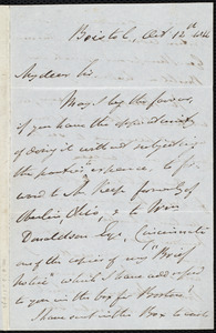 Letter from John Bishop Estlin, Bristol, to Samuel May, Oct. 12th, 1846