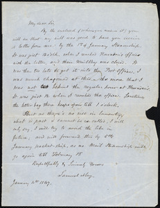 Letter from Samuel May, [Boston], to John Bishop Estlin, January 1st, 1847