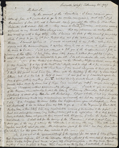 Letter from Samuel May, Leicester, (Mass.), to John Bishop Estlin, February 25, 1847 and Feb. 26th