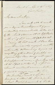 Letter from John Bishop Estlin, Bristol, to Samuel May, April 2nd, 1847