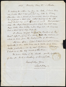 Letter from Samuel May, Boston, to John Bishop Estlin, 1847, Monday May 31