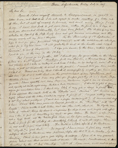 Letter from Samuel May, Boston, Massachusetts, to John Bishop Estlin, July 16, 1847