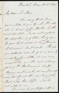 Letter from John Bishop Estlin, Bristol, to Samuel May, August 12, 1847