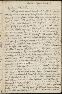 Letter from Samuel May, Boston, to John Bishop Estlin, Sept. 30, 1847 and October 1st