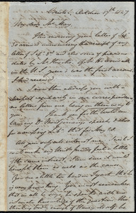 Letter from John Bishop Estlin, Bristol, to Samuel May, October 17th, 1847