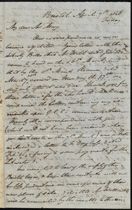 Letter from John Bishop Estlin, Bristol, to Samuel May, April 7th, 1848