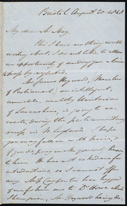 Letter from John Bishop Estlin, Bristol, to Samuel May, August 30, 1848