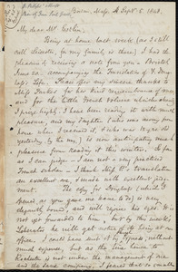 Letter from Samuel May, Boston, to John Bishop Estlin, Sept. 5, 1848
