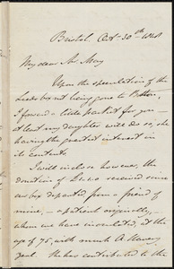Letter from John Bishop Estlin, Bristol, to Samuel May, Oct. 30th, 1848