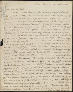 Letter from Samuel May, Boston, to John Bishop Estlin, Oct. 31 and Nov. 1, 1848