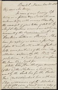 Letter from John Bishop Estlin, Bristol, to Samuel May, November 30 and Dec. 1, 1848