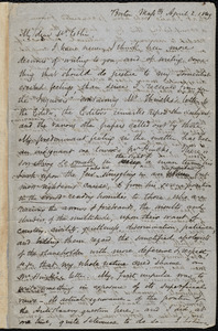 Letter from Samuel May, Boston, to John Bishop Estlin, April 2, 4, and 5, 1849