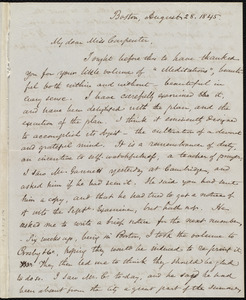 Letter from Samuel May, Boston, to Mary Carpenter, August 28, 1845