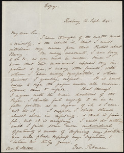 Copy of a letter from George Putnam, Mass.?, to Caleb Stetson