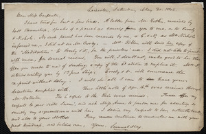 Letter from Samuel May, Leicester, [Mass.], to Mary Carpenter, May 30, 1846