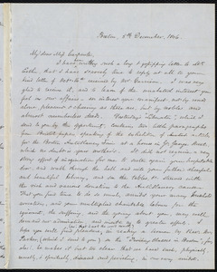 Letter from Samuel May, Boston, to Mary Carpenter, 5th December, 1846