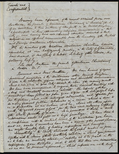 Copy of the reply to the Boston invitation, Gloucester, England?, [April 29, 1847?]