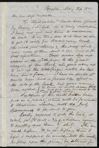 Letter from Samuel May, Boston, to Mary Carpenter, May 29, 1847