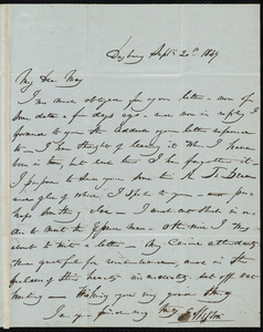 Letter from E. Weston, Duxbury, [Mass.], to Samuel May, Sept. 20th, 1847