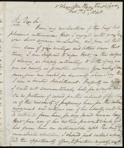 Letter from Joseph Hutton, King's Cross, [London], to Samuel May, Feb. 3rd, 1848