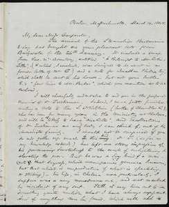 Letter from Samuel May, Boston, to Mary Carpenter, March 4, 1848