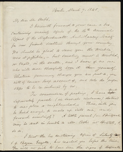 Letter from Samuel May, Boston, to Richard Davis Webb, March 7, 1848