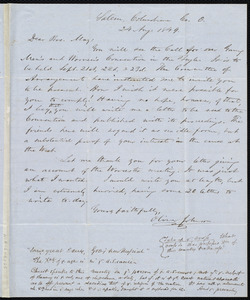 Letter from Oliver Johnson, Salem, Columbiana Co., [Ohio], to Samuel May, 24 Aug. 1849