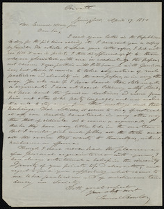 Letter from Samuel Bowles, Springfield, [Mass.], to Samuel May, April 17, 1850