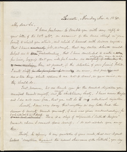 Letter from Samuel May, Leicester, [Mass.], to Edward Brooks Hall, Nov. 4, 1850