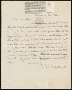 Letter from Robert Folger Wallcut, Boston, to Samuel May, 10 June 1851