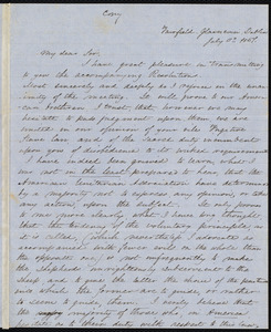 Copy of a letter from Joseh Hutton to Samuel May, [1851?]