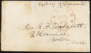 Letter from Andrew Preston Peabody, Portsmouth, [N.H.], to Robert Folger Wallcut, July 30, 1851