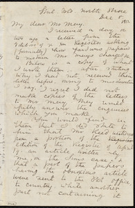 Letter from John Parkman, Staten Island, [N.Y.], to Samuel Joseph May, Dec. 8, 1851
