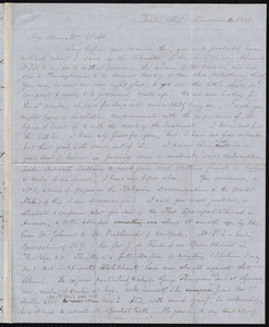 Letter from Samuel May, Boston, (Mass.), to Richard Davis Webb, November 11, 1852