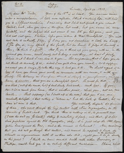 Copy of a letter from Samuel May, Leicester, [Mass.], to Daniel Foster, April 22, 1853