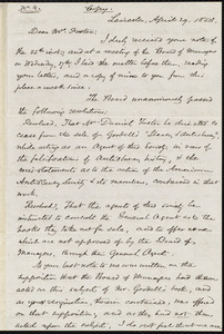 Copy of a letter from Samuel May, Leicester, [Mass.], to Daniel Foster, April 29, 1853