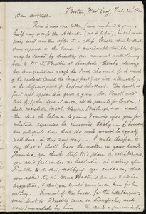 Letter from Samuel May, Boston, to Richard Davis Webb, Feb. 22, '54