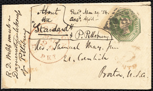 Letter from Richard Davis Webb, Dublin, to Samuel May, March 8, 1854