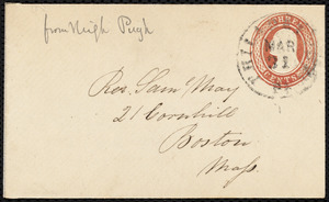 Letter from Sarah Pugh, Philadelphia, to Samuel May, 30 March -54