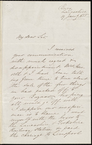 Letter from Franklin Howorth, Bury, Lancashire, [England], to Samuel May, 19 January 1855