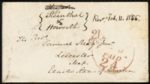 Letter from S. Alfred Steinthal, Bridgewater, [England], to Samuel May, January 23rd, 1855